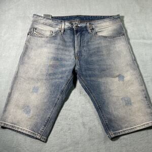 Diesel Denim Classic Bermuda Shorts Jhorts Mens 32 36x13 Skater Stitched Mending